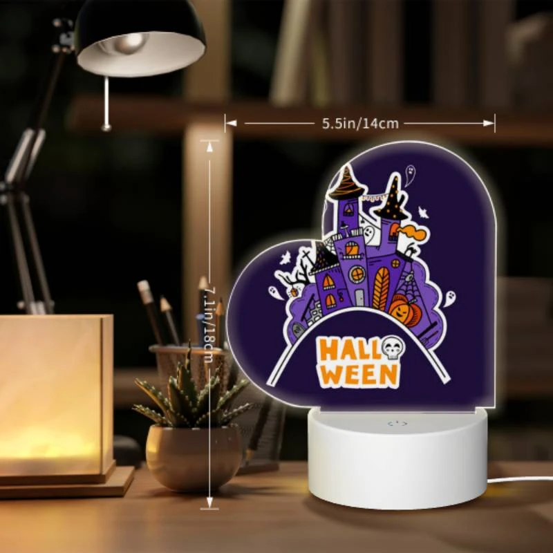 Love Acrylic Night Light, A Halloween poster with a castle and a witch. Love Acrylic Night Light, A Halloween Poster With A Castle And A Witch. -Nuas Diy Shop 5076fb3896b02a9d7090d4b0db327338b8b767be