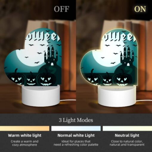 Love Acrylic Night Light, Three Pumpkins With Faces Drawn On Them. -Nuas Diy Shop 5101dddbe793e59cfc273ba0582b60721318a673