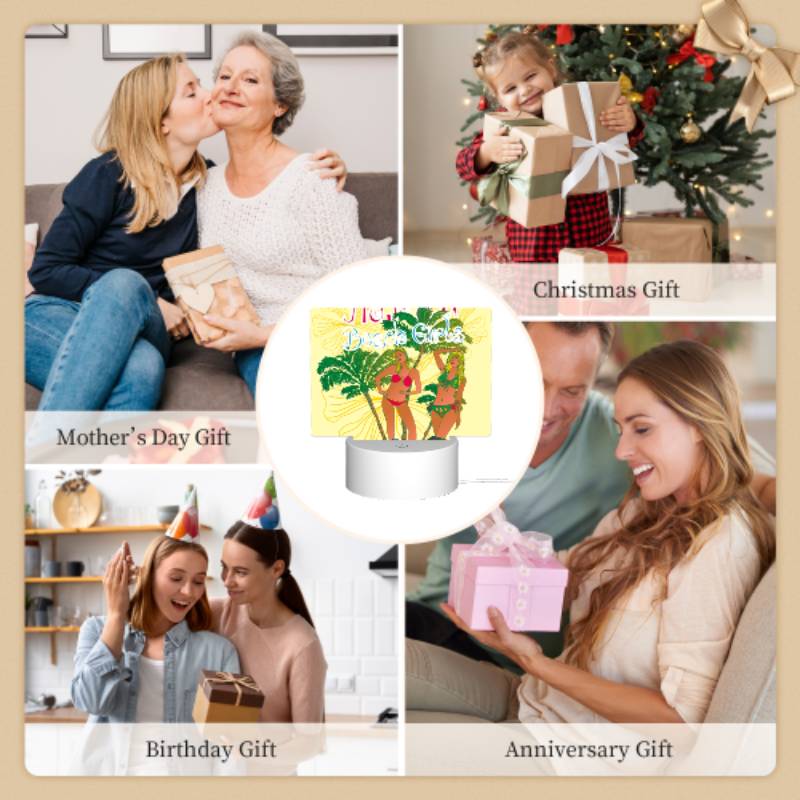 Rectangular Acrylic Night Light, Two women pose for a picture in front of a palm tree. Rectangular Acrylic Night Light, Two Women Pose For A Picture In Front Of A Palm Tree. -Nuas Diy Shop 515ab00f084f808a92b35e545ca8f83a12ba9ac8