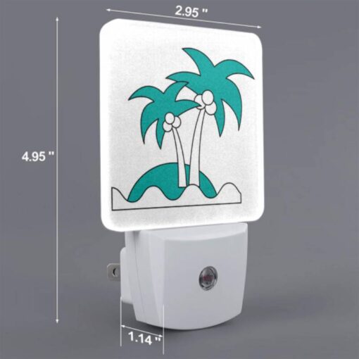 Night Light, A Drawing Of Two Palm Trees On A White Background. -Nuas Diy Shop 516e8862e4819bffaea0c767eeefeea23648682f