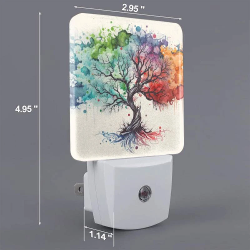 Night Light Set of 2, A tree with many colors on it. Night Light Set Of 2, A Tree With Many Colors On It. -Nuas Diy Shop 52650f5afbc1d5ebfa90fb908523c84654b80c1f