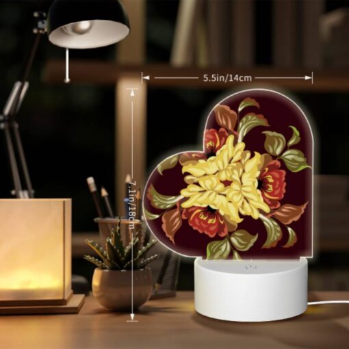 Love Acrylic Night Light, A Colorful Flower Design With Yellow -Nuas Diy Shop 527b30acbcc5688bc9de3e0438e7a22b6f78179a