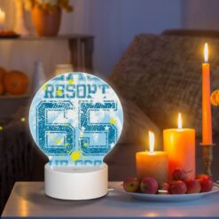Round Acrylic Night Light, A Blue And Yellow Shirt With The Number 66 On It. -Nuas Diy Shop 529b51a7edbaf1ee6b4bb20972160bbe140ccf47