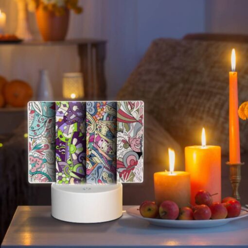 Rectangular Acrylic Night Light, Three Colorful And Artistic Designs Are Displayed Side By Side. -Nuas Diy Shop 52a6854048ab47efa663a8bac726765a521beef4
