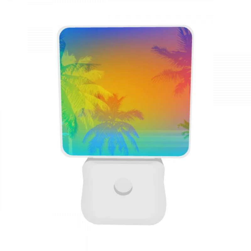 Night Light Set of 2, A colorful sunset with palm trees in the background. Night Light Set Of 2, A Colorful Sunset With Palm Trees In The Background. -Nuas Diy Shop 52af1261efa434d0495c4fa5287e36bf6c988848