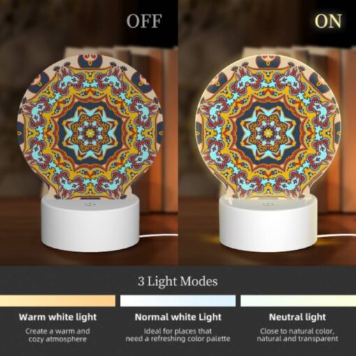Round Acrylic Night Light, A Colorful -Nuas Diy Shop 52b4307ce13fd1095a71df475f4303f6f08b0a09