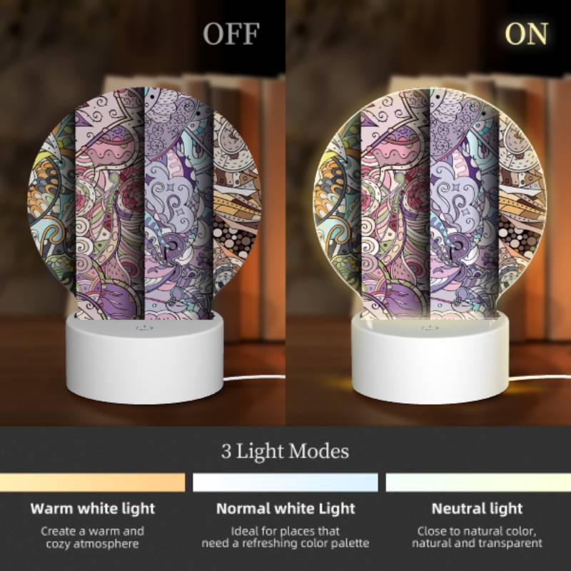 Round Acrylic Night Light, Four different colored paintings of swirls and designs. Round Acrylic Night Light, Four Different Colored Paintings Of Swirls And Designs. -Nuas Diy Shop 52fed9db7c10cb1a280ec5b446450ba5cf9e732d