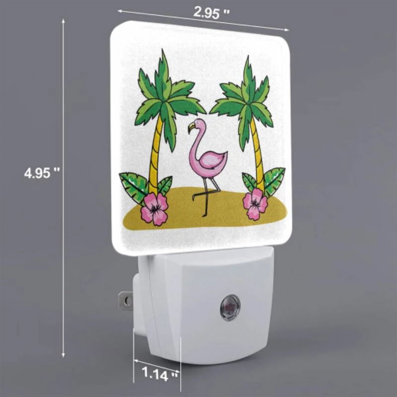 Night Light Set of 2, A pink flamingo stands between two palm trees. Night Light Set Of 2, A Pink Flamingo Stands Between Two Palm Trees. -Nuas Diy Shop 53539c48c199c06ae2fa5648a9dea83a47031998