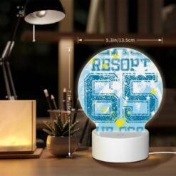 Round Acrylic Night Light, A Blue And Yellow Shirt With The Number 66 On It. -Nuas Diy Shop 5361c9dc84977390e8f9bf77802875d915d3cc6a