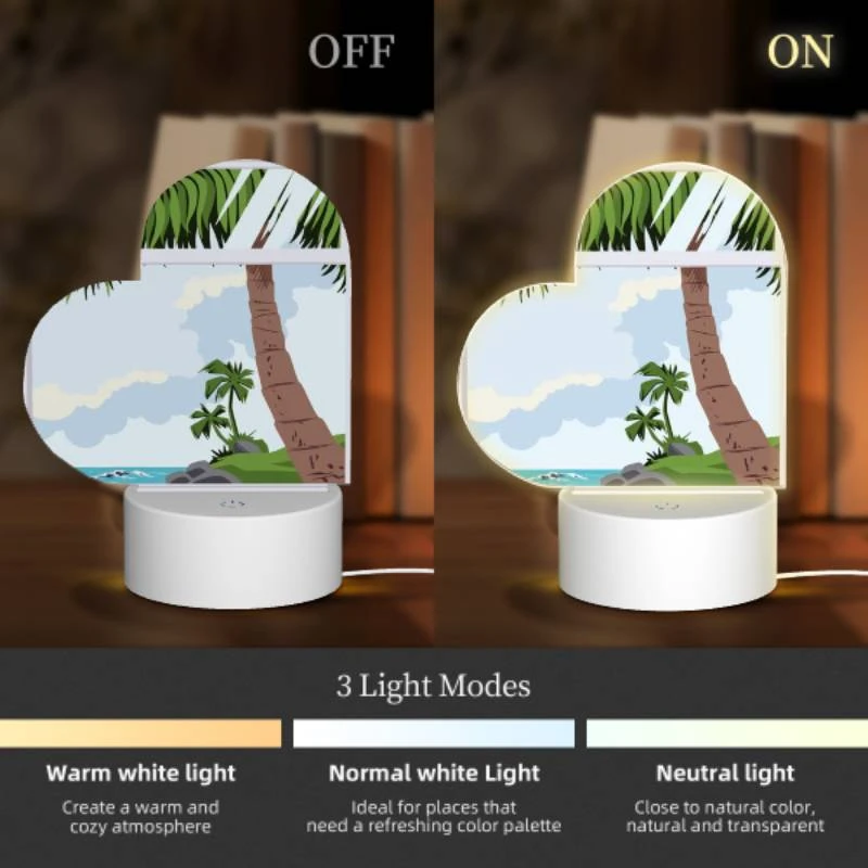 Love Acrylic Night Light, A picture of a palm tree and ocean with a window in the foreground. Love Acrylic Night Light, A Picture Of A Palm Tree And Ocean With A Window In The Foreground. -Nuas Diy Shop 5462034fdcee0117c82d53b136409336172d1c5f