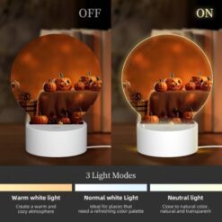 Round Acrylic Night Light, A Table Full Of Pumpkins And Gourds. -Nuas Diy Shop 5484ee9ad94ff0482c9f1f7bc06f68ecd47e860c