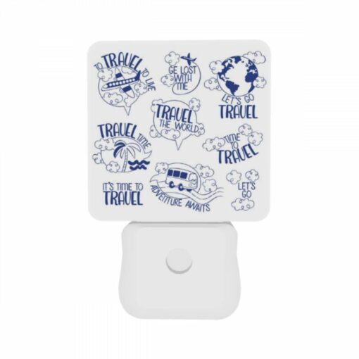 Night Light Set Of 2, A Collection Of Travel Stickers With Phrases Like "It's Time To Travel" And "Adventure Awaits." -Nuas Diy Shop 54d83ddf8fdf9e69ef89285884f0fc4a0a0a15d0