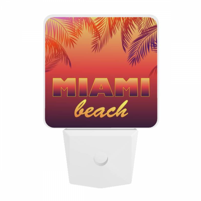 Night Light, A colorful beach sign with the words "Miami Beach" written in yellow. Night Light, A Colorful Beach Sign With The Words "Miami Beach" Written In Yellow. -Nuas Diy Shop 54f39b7d86abe030d32a5704d0971cc4f87de155