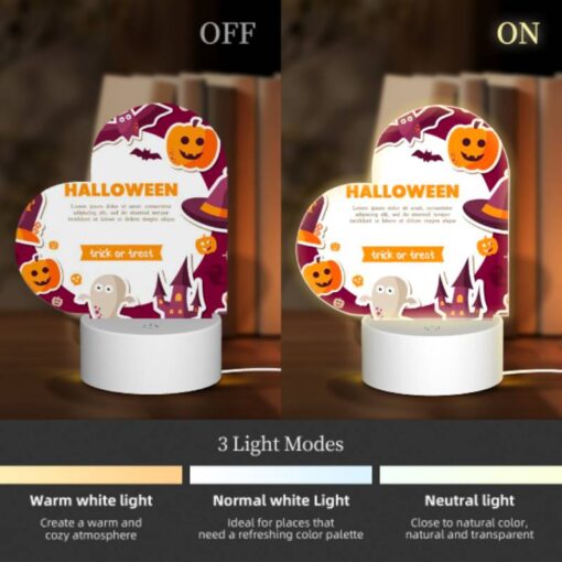 Love Acrylic Night Light, A Halloween Poster With Various Stickers And Images. -Nuas Diy Shop 54fdc27a4f44d4c837780cc880b1c93ba952aa95