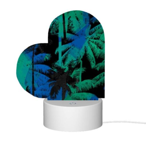 Love Acrylic Night Light, A Blue And Green Painting Of Palm Trees. -Nuas Diy Shop 554436f4a31da3a0f753e2a0f5e548b32363e554