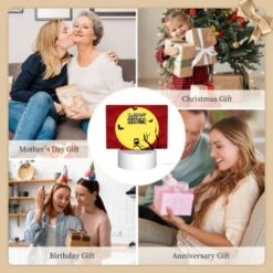 Rectangular Acrylic Night Light, A Cartoon Owl Sitting On A Branch In Front Of A Full Moon. -Nuas Diy Shop 5569f44415e18dfde0c6aba0b525d55d73f8aaba