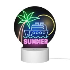 Round Acrylic Night Light, A Neon Sign That Says "Summer" With A Boat On It. -Nuas Diy Shop 55762539b645ab207fb22b879baa1adf5fb8082f