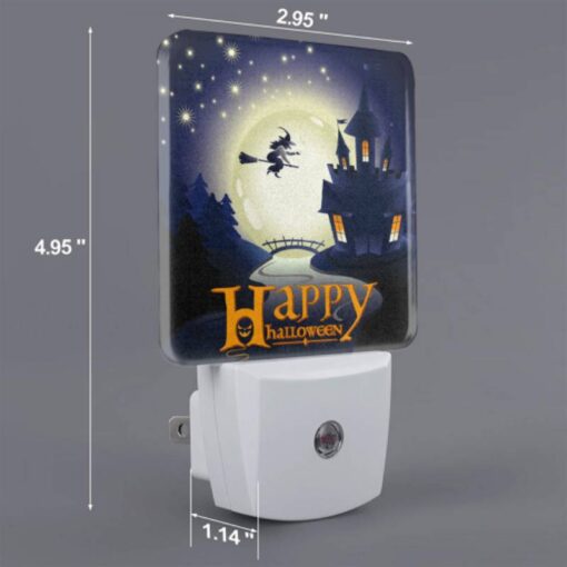 Night Light, A Witch On A Broom Flies Over A Castle During A Halloween Celebration. -Nuas Diy Shop 55bc1cb87af21dddf349cc33335376402f65b7dc