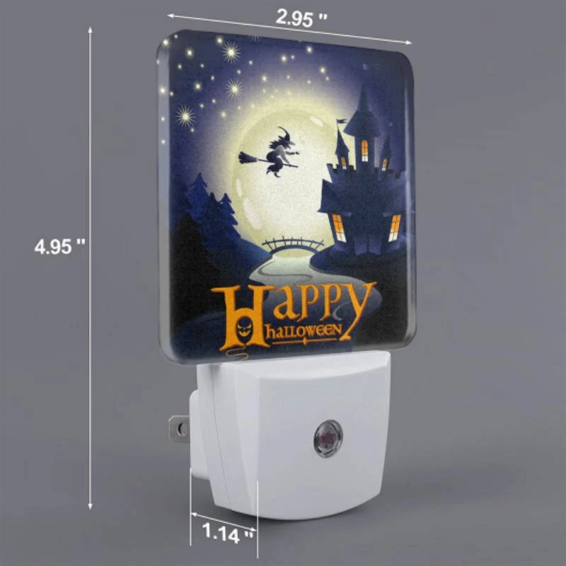 Night Light, A witch on a broom flies over a castle during a Halloween celebration. Night Light, A Witch On A Broom Flies Over A Castle During A Halloween Celebration. -Nuas Diy Shop 55bc1cb87af21dddf349cc33335376402f65b7dc