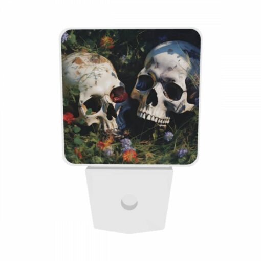 Night Light Set Of 2, Two Skulls Are Sitting In The Grass -Nuas Diy Shop 55e4a659368432ac3247e0889e91b8c25e765ded