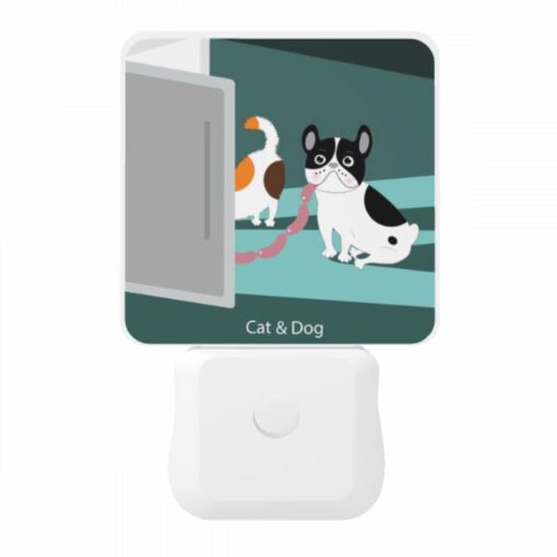 Night Light, A Cat And A Dog Are Sitting Next To Each Other. -Nuas Diy Shop 564122d3a373a10f2c857fc94040162133f4287f