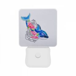 Night Light Set Of 2, A Blue Whale With Pink Flowers On Its Back. -Nuas Diy Shop 568e9ee55ddabb97fbcc46d5b50994de2da29930