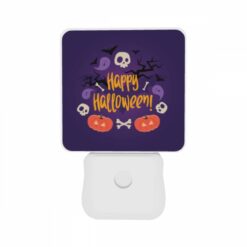 Night Light Set Of 2, A Purple Background With A Halloween Sign And Skeletons. -Nuas Diy Shop 5698376247170220d073e2ea3c3ffd6f7c98b5ca