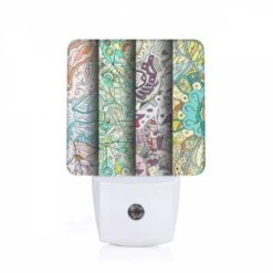 Night Light, Three Colorful Paintings Are Displayed Side By Side.