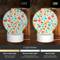Round Acrylic Night Light, A Colorful Pattern Of Hearts -Nuas Diy Shop 5734eebe272428f5b5ea42eb0489e137312e25ca