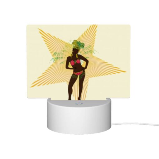 Rectangular Acrylic Night Light, A Woman In A Bikini Is Standing In Front Of A Star. -Nuas Diy Shop 573fabf09dab3512664d89688cb2938326cf4143