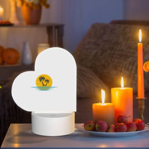 Love Acrylic Night Light, A Yellow Sun With Palm Trees In The Ocean. -Nuas Diy Shop 579b59759be8bcd8b149de1e52d01833cb90b5fc