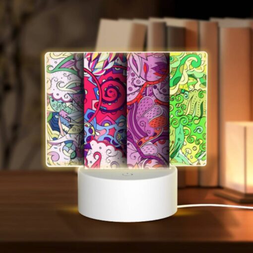 Rectangular Acrylic Night Light, Three Colorful Designs Are Displayed On A Row. -Nuas Diy Shop 581194a57dcf19c3742bb11590c3c0b8294bc346