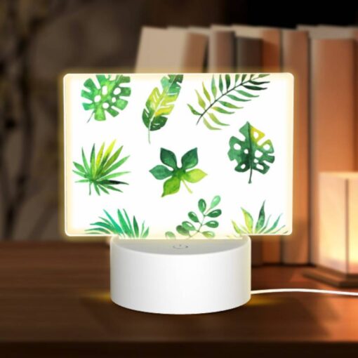 Rectangular Acrylic Night Light, A Collection Of Green Leaves And Plants. -Nuas Diy Shop 5815aa3de3af5d577b7d86f1112bec2601c7e85d
