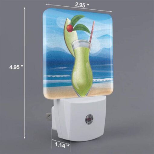 Night Light Set Of 2, A Green Drink With A Red Cherry On Top And A Straw In It. -Nuas Diy Shop 58aec9cd196d13e02d5ec1db2a9e1306f8d1879e