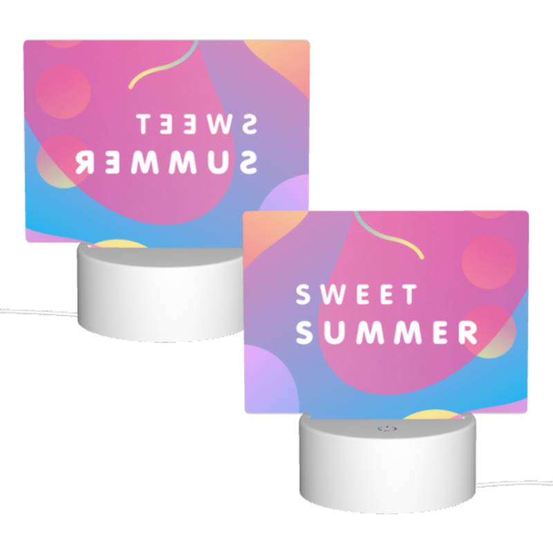 Rectangular Acrylic Night Light, A colorful image of a summer scene with a pink background. Rectangular Acrylic Night Light, A Colorful Image Of A Summer Scene With A Pink Background. -Nuas Diy Shop 58c102337236f7a6a9ff4ff0b8a550b4c1b04af0
