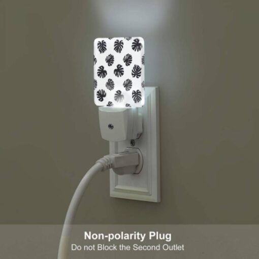 Night Light Set Of 2, A Pattern Of Black And White Flowers. -Nuas Diy Shop 58d49540ca8eb0e61a64e4e60e91413b583a062e
