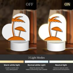 Love Acrylic Night Light, A Cartoon Drawing Of A Palm Tree With A Beach Umbrella. -Nuas Diy Shop 59c67d06780b5e22bab3202e23f551e3335ae334