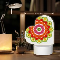 Love Acrylic Night Light, A Colorful Flower With Green And Orange Colors. -Nuas Diy Shop 59d6cab9d42c9348f2fd9fe16a11459a0a84270f