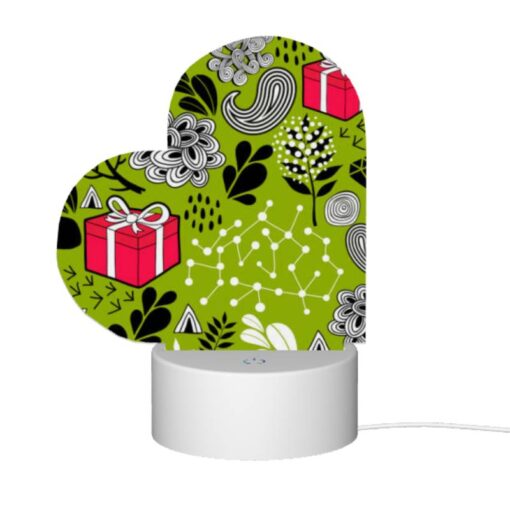 Love Acrylic Night Light, A Green And Black Patterned Fabric With A Pink Ribbon And A Red Box. -Nuas Diy Shop 5a118f529812e7c679262195fbbbaf0abacba0ac