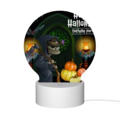 Round Acrylic Night Light, A Skeleton Dressed In A Costume Is Holding A Scythe And Standing Next To A Pumpkin. -Nuas Diy Shop 5a5fa8836df6a0df16b85ea8137e5b637ba5a389
