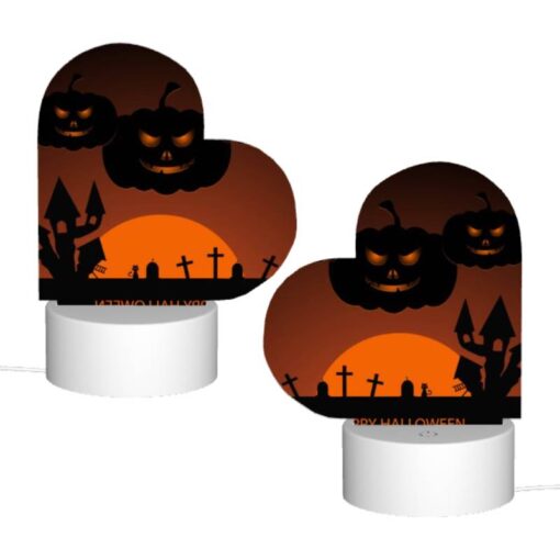 Love Acrylic Night Light, A Halloween Scene With Three Pumpkins And A Tree. -Nuas Diy Shop 5a8c04f7bcd7bc5d39817bb71506eb8d355ed396