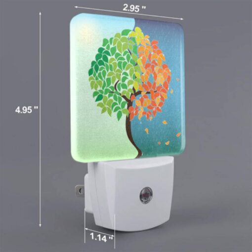 Night Light Set Of 2, A Tree With Green And Yellow Leaves Is Shown In A Split Image -Nuas Diy Shop 5abe22ad01eec123cdf347d753108c723bb733ff