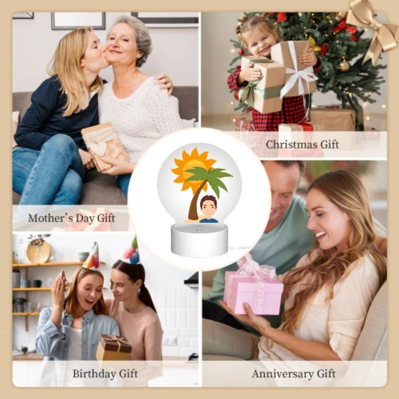 Round Acrylic Night Light, A man is smiling under a palm tree. Round Acrylic Night Light, A Man Is Smiling Under A Palm Tree. -Nuas Diy Shop 5ba2598f66b02d862638b6d03c5b8929d11e24ed