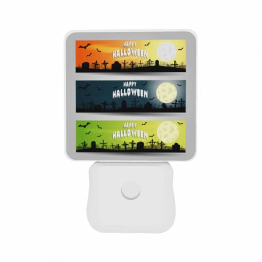 Night Light Set Of 2, Three Different Colored Banners With The Words "Happy Halloween" On Them. -Nuas Diy Shop 5bac32e7ad3cac8881e243ab758a10c6abe24a46
