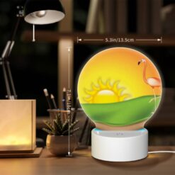 Round Acrylic Night Light, A Pink Flamingo Stands On A Green Hillside -Nuas Diy Shop 5bb432b37e6573cc9b982d8fa2a79dcff0e67204