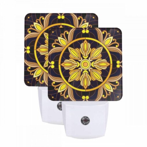 Night Light Set Of 2, A Colorful Flower Design With A Yellow Center. -Nuas Diy Shop 5beea9e0d75078680a4c4f04d84282fc08f75af4