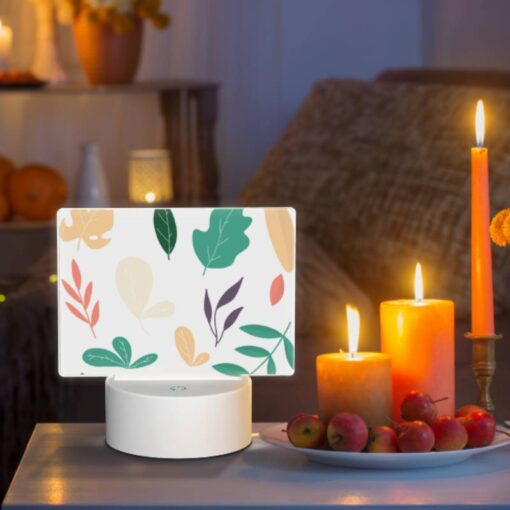 Rectangular Acrylic Night Light, A Collection Of Leaves In Various Colors. -Nuas Diy Shop 5bfbc58e0e4734eb40d70749c563f2fe1c3d0b5d