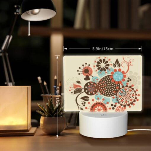 Rectangular Acrylic Night Light, A Colorful Flower Design With A Variety Of Flowers And Leaves. -Nuas Diy Shop 5c60e55f054df903b004681a026cd854c32e35f6
