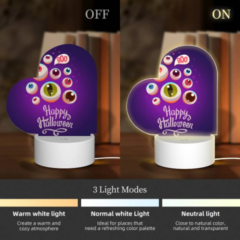 Love Acrylic Night Light, A purple background with a happy Halloween sign and a bunch of eyes. Love Acrylic Night Light, A Purple Background With A Happy Halloween Sign And A Bunch Of Eyes. -Nuas Diy Shop 5cec24b5a95bb63c0a42879d4e8c1abf78754681