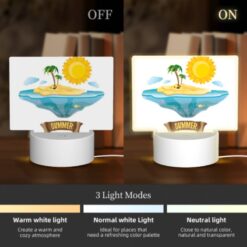 Rectangular Acrylic Night Light, A Cartoon Of A Tropical Island With A Sun And Palm Trees. -Nuas Diy Shop 5d41407675641eca8ec43a309d873fe661f4c3ec